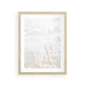 Plakat w ramie 30x40 - Jasna Delikatność: Fotografia Suchych Traw - suche trawy, jasna fotografia - rama drewno