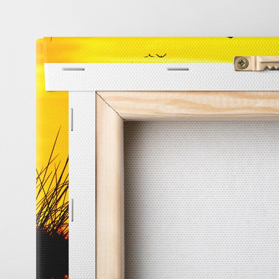 Obraz na płótnie 70x100 - Rower przy zachodzie słońca - rower, zachód