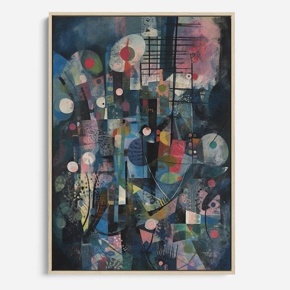 Obraz w ramie 50x70 - Rozbijając Granice Kreatywności - abstrakcyjny obraz, sztuka abstrakcji - rama drewno