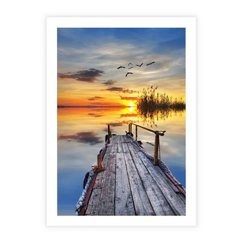Plakat bez ramy 30x40 - Zachód słońca na pomostach - zachód, słońca