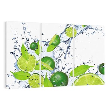 Obraz na płótnie 120x80 - Cytrusowa Świeżość - limonki, cytryny