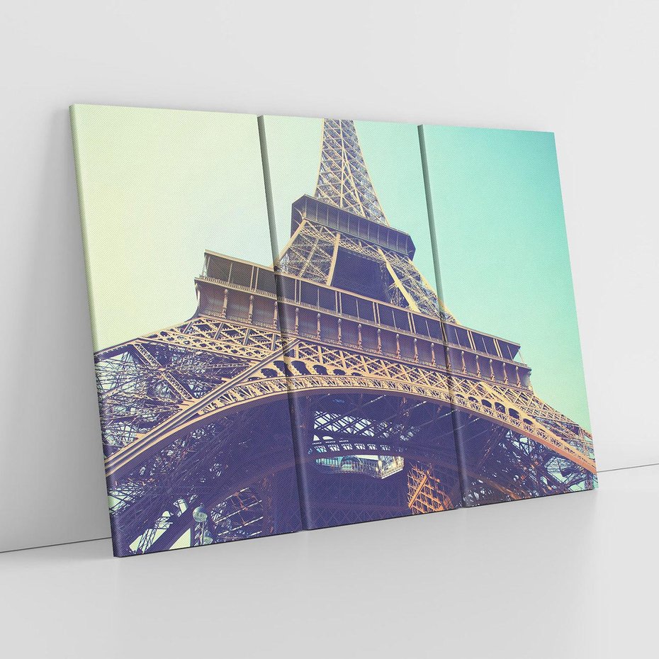 Obraz na płótnie 120x80 - Wieża Eiffla w czarno-białej odsłonie - Eiffla, Paryż