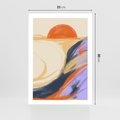 Plakat bez ramy 21x30 - Pomarańczowy Horyzont - pastelowy krajobraz, nowoczesny plakat