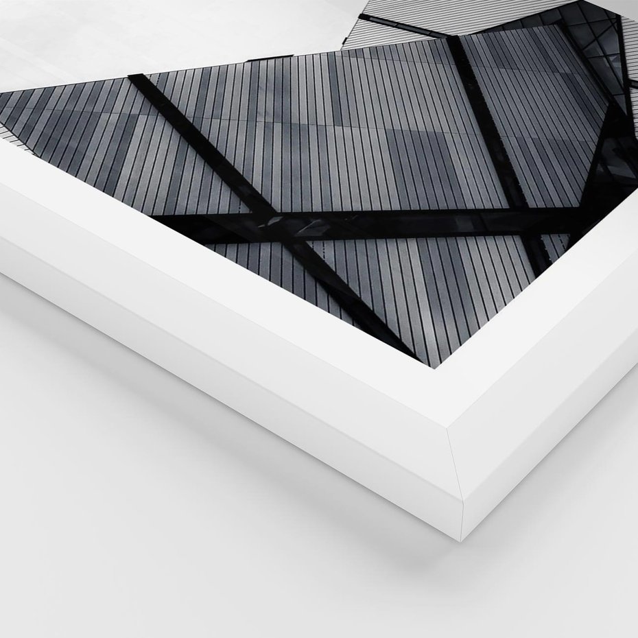 Plakat w ramie 50x70 - Nowoczesna Metropolia - architektura, proste linie - rama biała