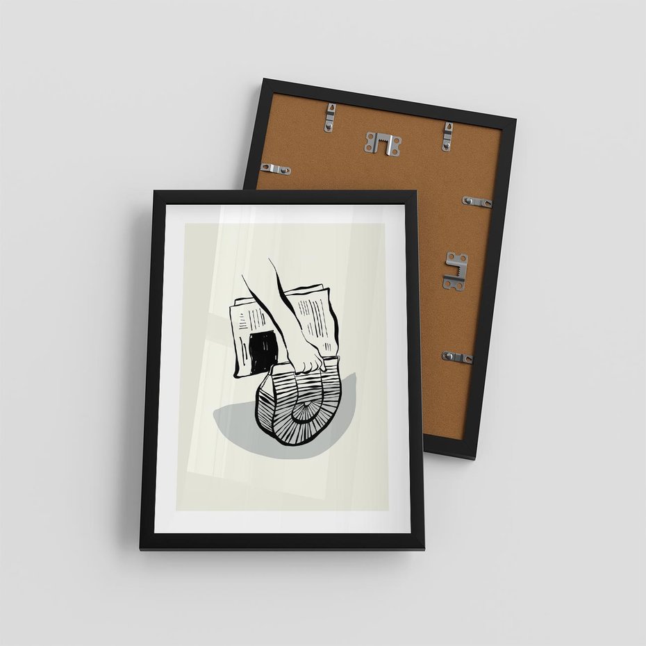 Plakat w ramie 30x40 - Szkicowe Gazetowe Inspiracje - grafika, szkic - rama czarna