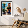 Plakat bez ramy 21x30 - Spokój Miasta nad Morzem - akwarela, sródziemnomorski klimat
