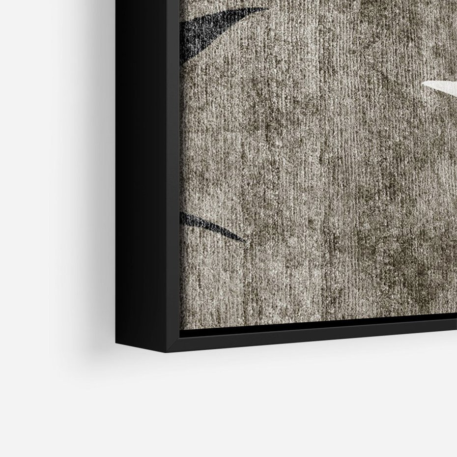 Obraz w ramie 50x70 - Oddechy ciszy i ruchu - rzut liści palmy, monstery - rama czarna