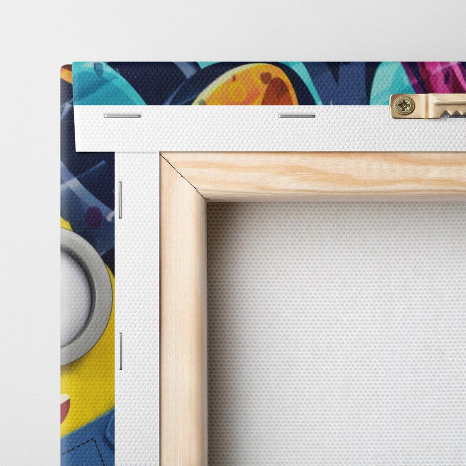 Obraz na płótnie 80x80 - Świat minionków w graffiti - minionek, graffiti