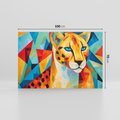 Obraz na płótnie 100x70 - Dzikie Piękno - abstrakcyjny portret geparda, intensywne kolory