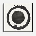 Obraz w ramie 50x50 - Harmonijne Emocje - abstrakcyjne plamy okręgi, akwarelowe - rama czarna