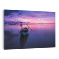 Obraz na płótnie 120x80 - Łódka i zachód słońca nad morzem - łódka, morze