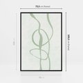 Obraz w ramie 70x100 - Zieleń Wewnętrznej Harmonii - zielona abstrakcja, zgaszona zieleń - rama czarna