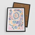 Plakat w ramie 50x70 - Strukturalne Odbicia Boho - kolorowe etniczne wzory, tęczowe żywe kolory - rama czarna