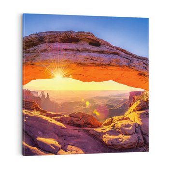 Obraz na płótnie 50x50 - Magia pustyni: skały i bezkresny horyzont - pustynia, skały