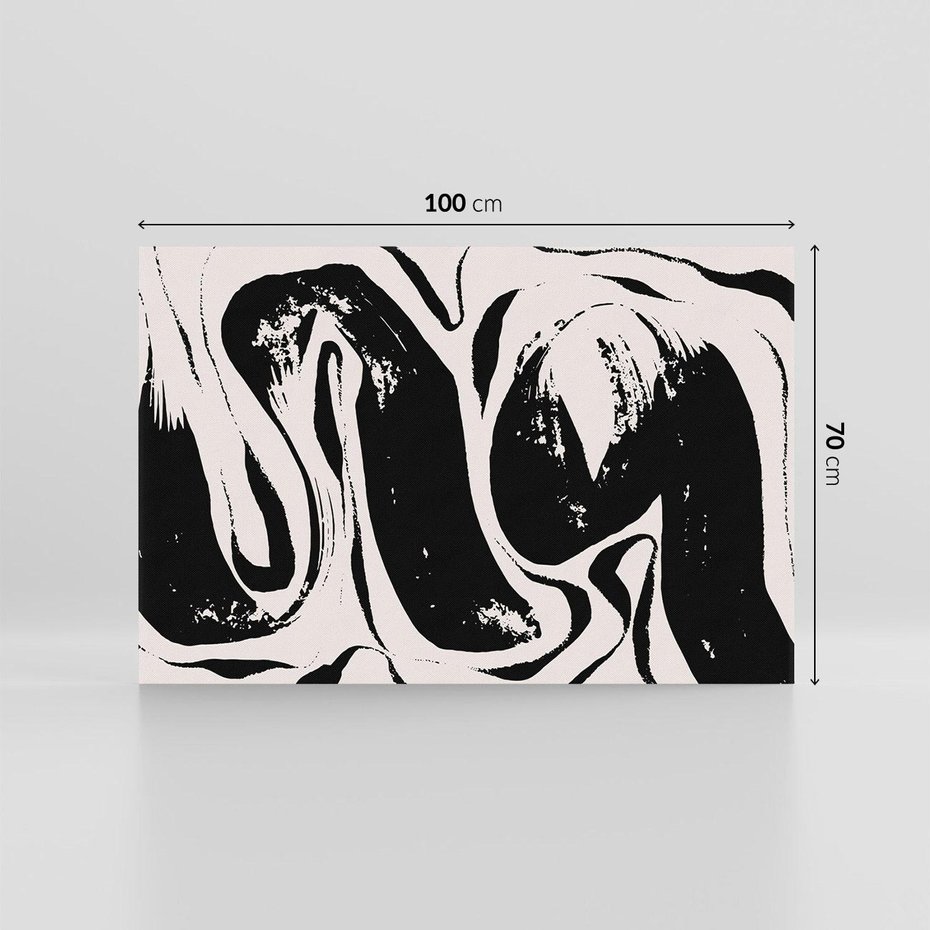 Obraz na płótnie 100x70 - Wibracje w ciemnościach duszy - czarno biała abstrakcja, nieregularne rozmyte linie