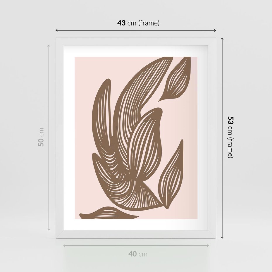 Plakat w ramie 40x50 - Nowoczesne Harmonie - skandynawski styl, plakat - rama biała