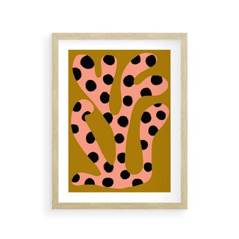 Plakat w ramie 30x40 - Rozkwitająca Wolność Boho - abstrakcyjne boho kształty, dziwne - rama drewno