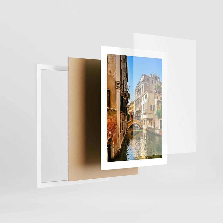 Plakat w ramie 30x40 - Magia Kanałów Weneckich - Wenecja, kanały - rama biała