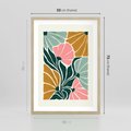 Plakat w ramie 50x70 - Rozplątane Myśli - abstrakcyjna kompozycja, pastelowe kwiaty - rama drewno