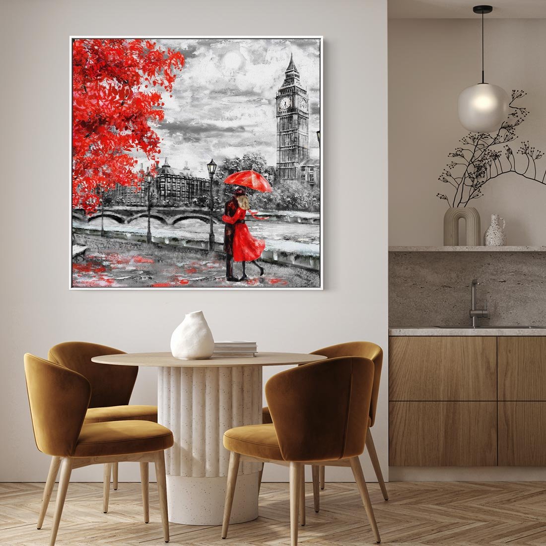 Obraz w ramie 50x50 - Big Ben w Londynie - londyn, big ben - rama biała