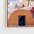 Obraz w ramie 80x80 - Błękit Morza i Białe Domki - Santorini, wyspa - rama drewno