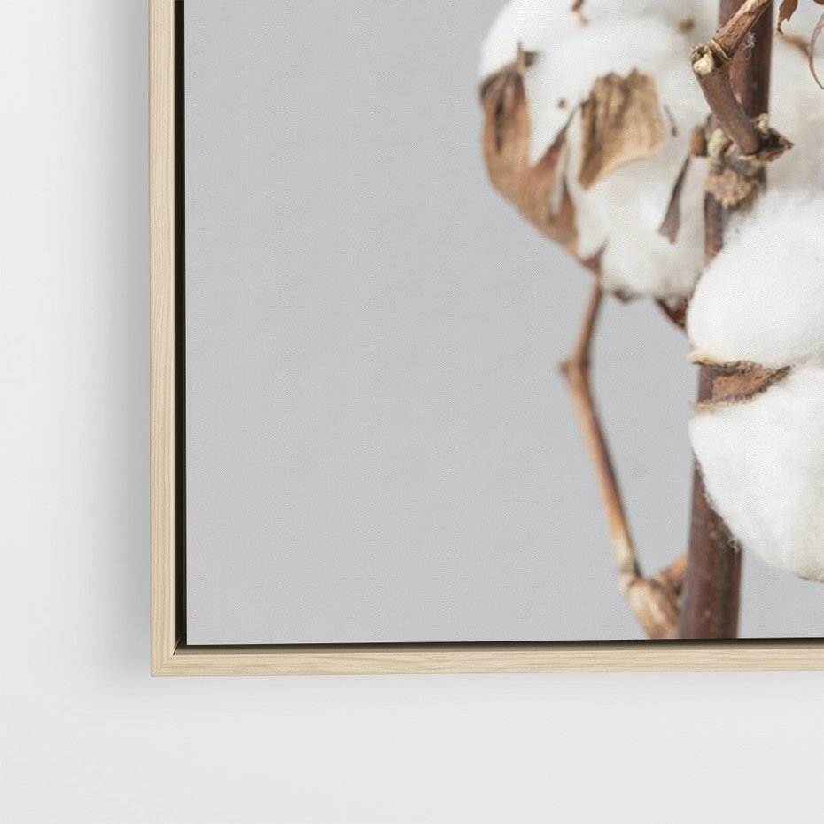 Obraz w ramie 80x120 - Bawełniana boho miękkość - bawełna, boho - rama drewno