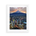 Plakat w ramie 40x50 - Miasto na Górnym Horyzoncie - miasto, góry - rama biała