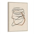 Obraz w ramie 80x120 - Bezczasowe Kontury - abstrakcyjne linie, zaplątane - rama drewno
