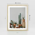 Plakat w ramie 40x50 - Naturalna Harmonia - kaktusy, liście - rama drewno