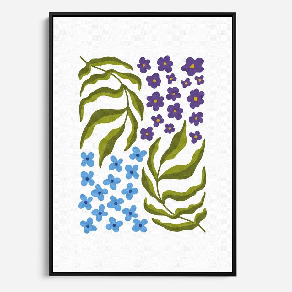 Obraz w ramie 70x100 - Księga Kształtów Bez Granic - kwiaty, sztuka nowoczesna - rama czarna