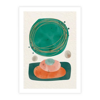 Plakat bez ramy 50x70 - Rozmyte Granice - abstrakcyjne plamy, zielony