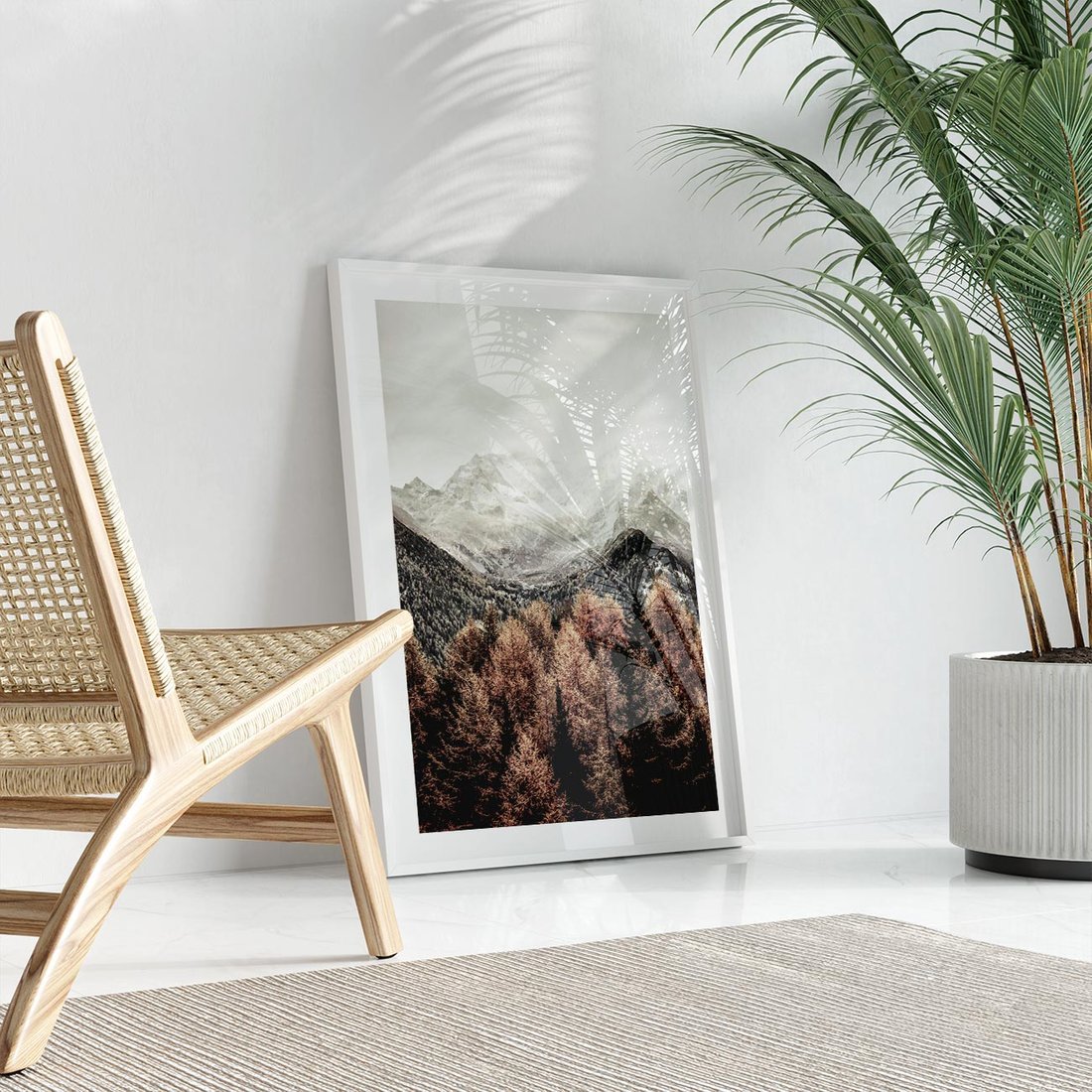 Plakat w ramie 30x40 - Jesienna Przyroda - góry, jesień - rama biała