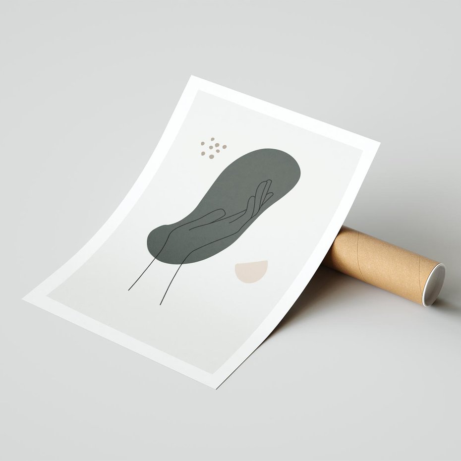 Plakat bez ramy 50x70 - Tajemnicze Impulsy - szkic jedną linią, one lone