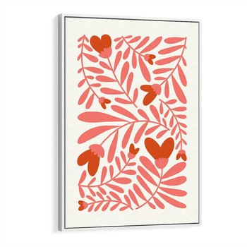 Obraz w ramie 80x120 - Taniec komplementarnych barw - kwiaty, pastelowe kolory - rama biała