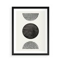 Plakat w ramie 50x70 - Tajemnicza Kompozycja - abstrakcyjne czarno białe formy, minimalizm - rama czarna