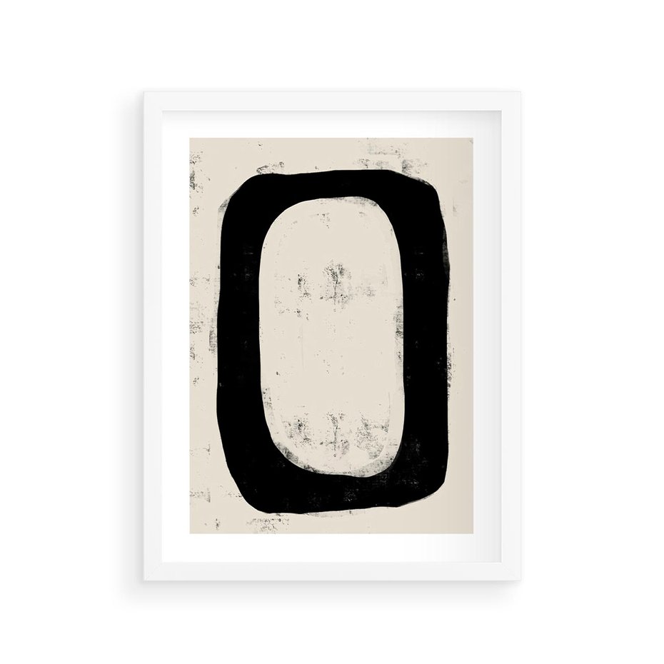 Plakat w ramie 30x40 - Wnętrza Kształtów - abstrakcja, minimalizm - rama biała