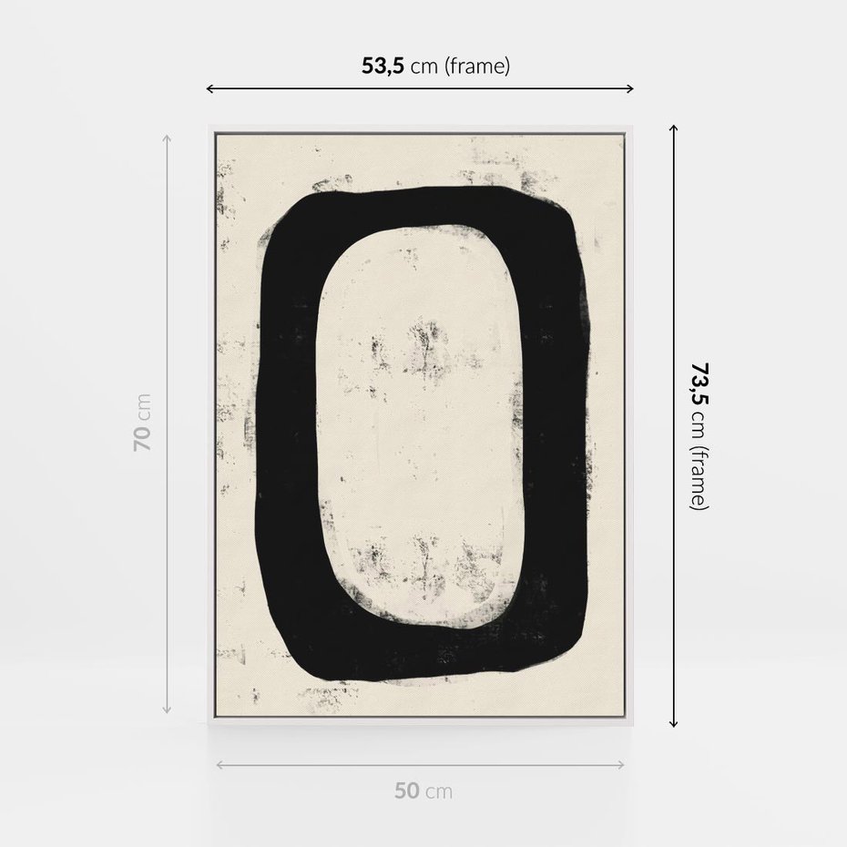 Obraz w ramie 50x70 - Wnętrza Kształtów - abstrakcja, minimalizm - rama biała