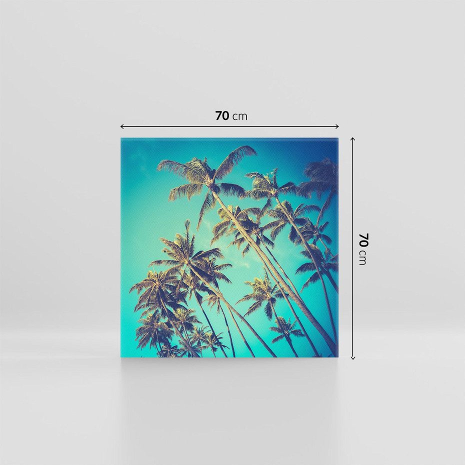 Obraz na płótnie 70x70 - Tropikalne palmy w krainie słonecznych wakacji - palmy, tropiki