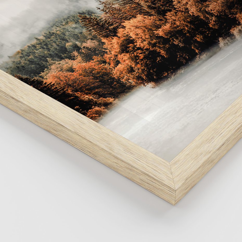 Zestaw obrazy w ramie 40x50 galeria - Krajobraz, góry, jesień, liście - rama drewno