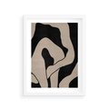 Plakat w ramie 30x40 - Nocne Pochłonięcia - abstrakcyjne linie, mroczny plakat - rama biała