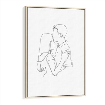Obraz w ramie 50x70 - Bezgraniczne Przenikanie - para zakochanych, kobieta i mężczyzna - rama drewno