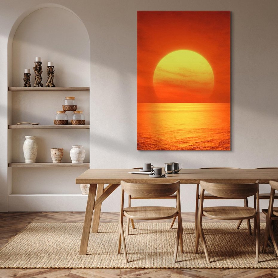 Obraz na płótnie 50x70 - Słońce nad morzem - słońce, morze