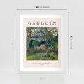 Plakat w ramie 40x50 - Gauguin: Reprodukcja i Typografia - Gauguin, reprodukcja - rama biała