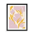 Plakat w ramie 50x70 - Migocące Wibracje - abstrakcyjne kwiaty, pastelowe kolory - rama czarna