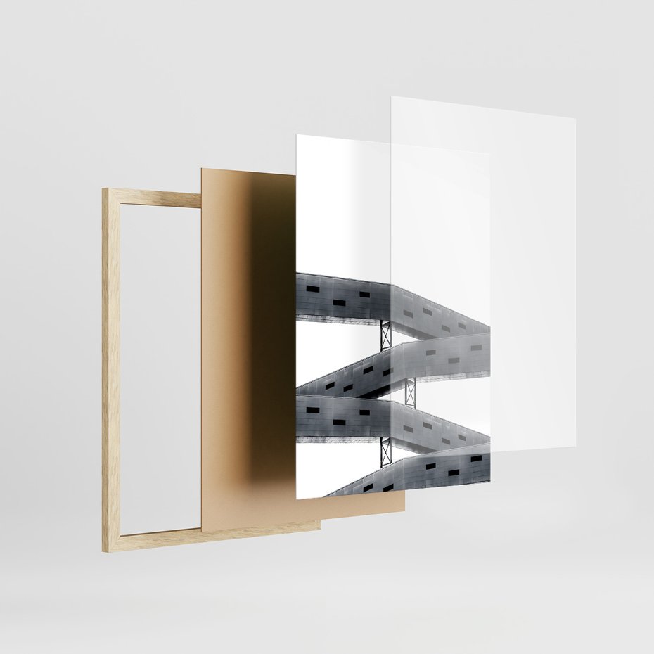 Zestaw obrazy w ramie 30x40 galeria - Nowoczesne, architektura, city - rama drewno