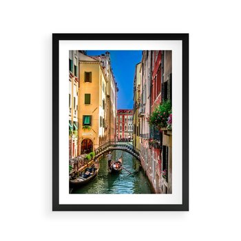 Plakat w ramie 40x50 - Romantyczna Gondola - Wenecja, gondola - rama czarna