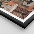 Plakat w ramie 30x40 - Boho Oaza: Kaktusy w Doniczkach - rośliny kaktusy w doniczkach, boho wnętrze - rama czarna