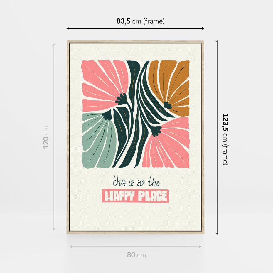 Obraz w ramie 80x120 - Impresje kwiatowej abstrakcji - retro kwiatowa grafika, kompozycja - rama drewno