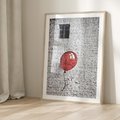 Plakat w ramie 40x50 - Mur Balonów - mur, balon - rama drewno