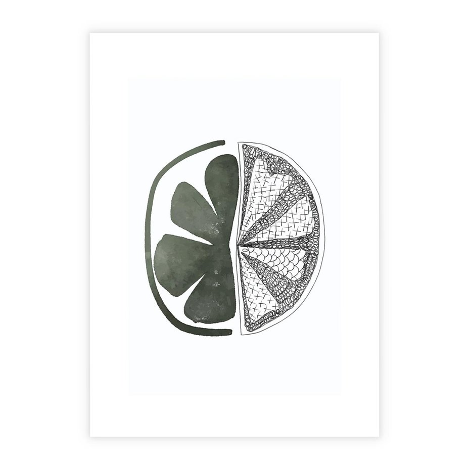 Plakat bez ramy 21x30 - Cytrynowe Echo - minimalistyczny plakat, cytryna